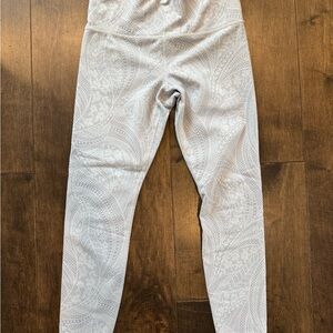 Athleta- periwinkle/light gray floral paisley tights